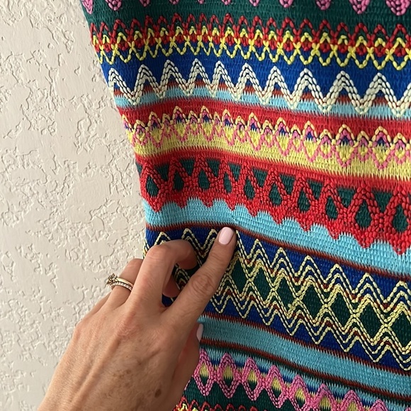 Chelsea & Violet Crocheted Multicolor Mini Dress. Size S. Sleeveless. Y2K - Picture 9 of 11